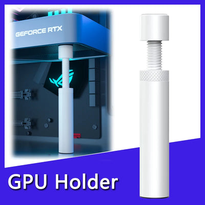 White aluminum GPU stand | PC accessories