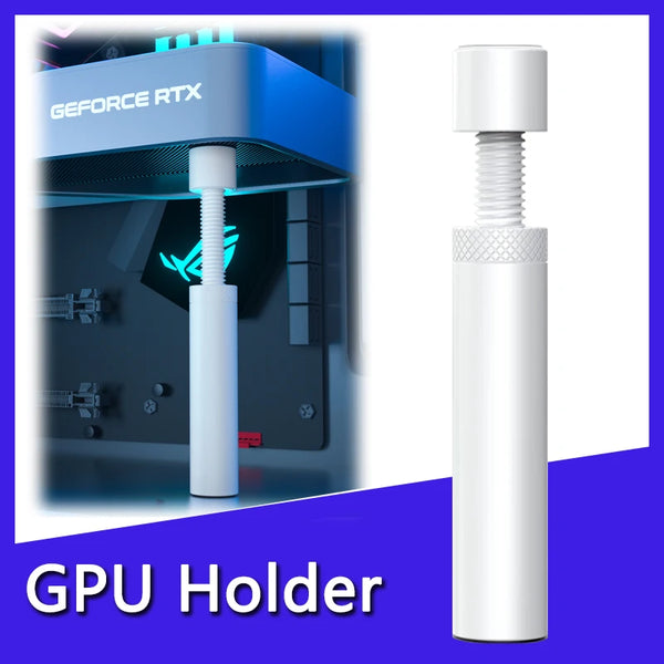 White aluminum GPU stand | PC accessories