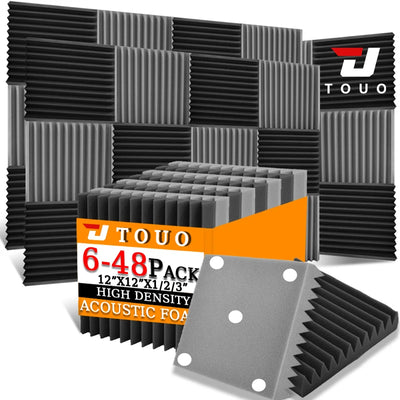 TOUO acoustic foam panels from 6 to 48 pieces