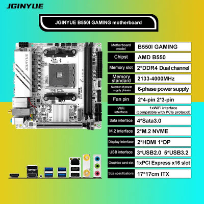 JGINYUE B550i GAMING | AM4 ITX Motherboard