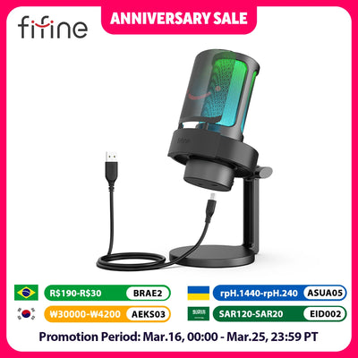 FIFINE USB Microphone for Recording and Streaming on PC and Mac | Microphones