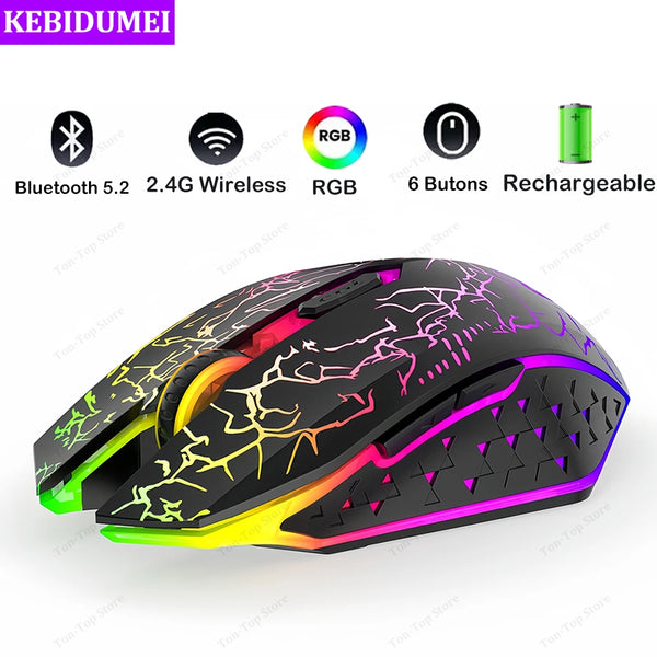 2.4G Wireless RGB Bluetooth 5.2 Mouse | Gaming Mouse